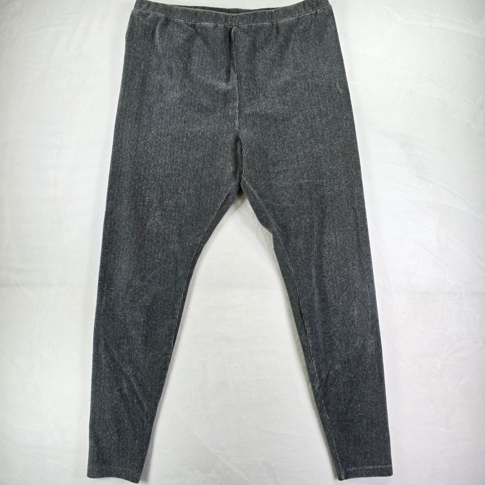 Lauren Ralph Lauren Womens Grey Ribbed Corduroy Leggings High Rise Pants Stretch